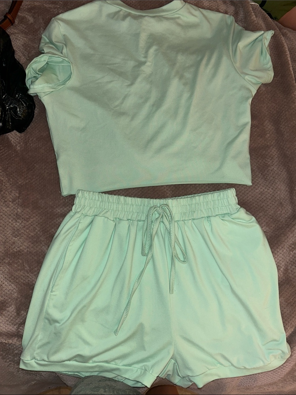 SHEIN Mint Green High Waist Women’s Shorts Set